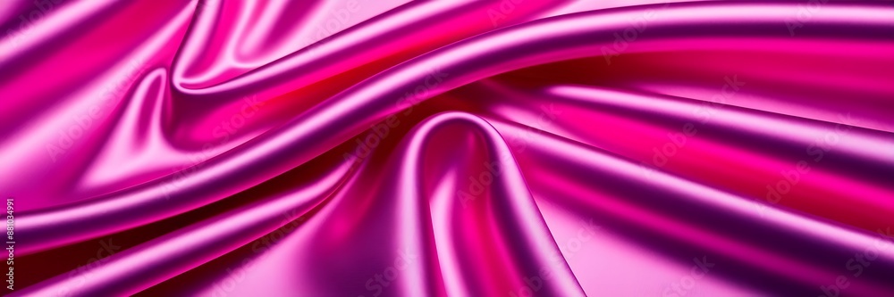 Abstract background illustration of shiny smooth silk fabric, bright pink color Abstract background illustration of shiny smooth silk fabric, bright pink color