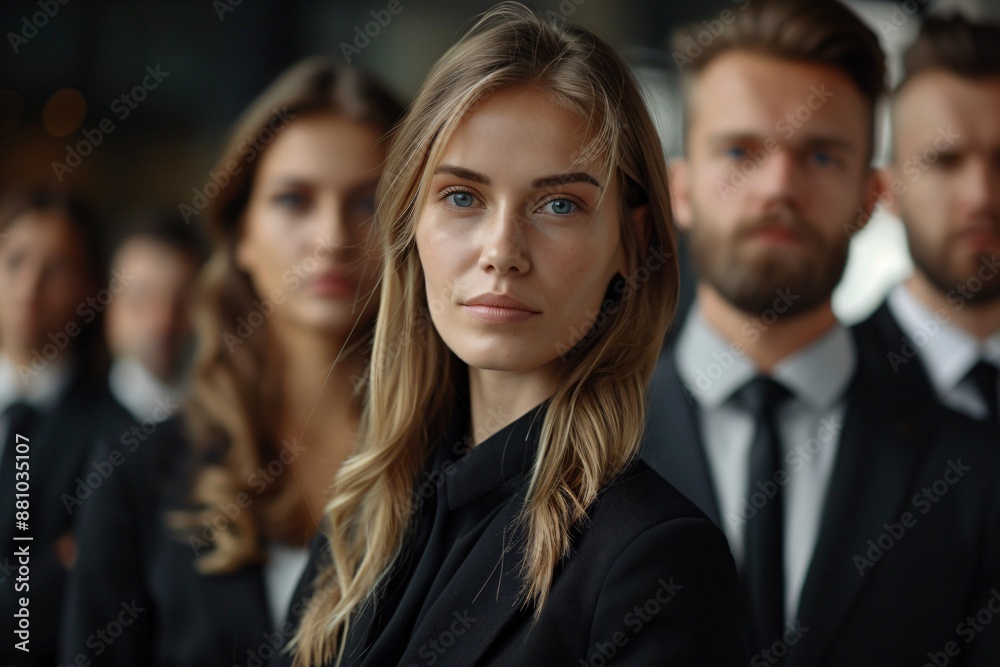 Confident Business Team Standing Together in Formal Attire Confident Business Team Standing Together in Formal Attire