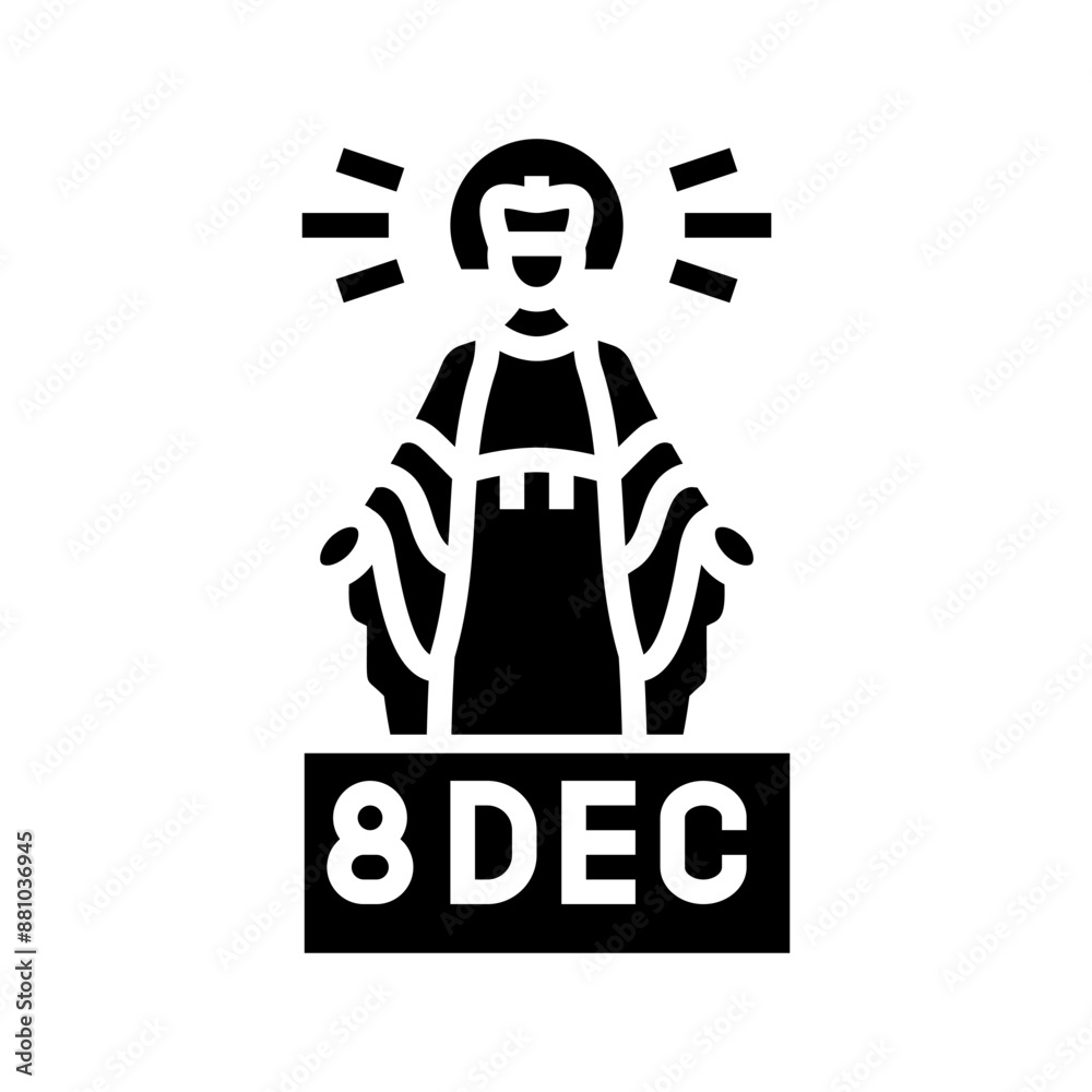 immaculate conception feast catholic holiday glyph icon vector. immaculate conception feast catholic holiday sign. isolated symbol illustration