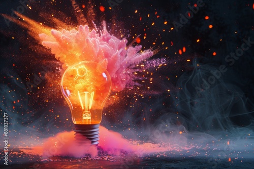 A high-speed shot of an electric bulb exploding