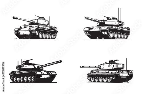 Tank military vector design bundle package.