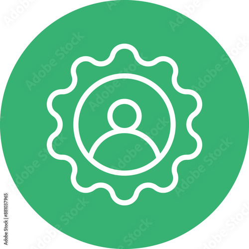 Customer Vector Line White Circles Multicolors