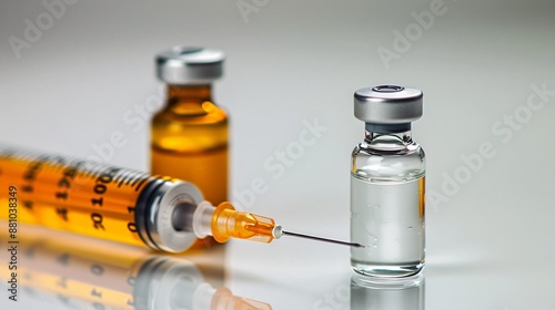 Medical Syringe and Vials with Liquid Medication