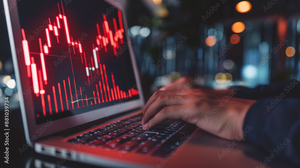 businessman use laptop with world economic graph businessman use laptop with world economic graph