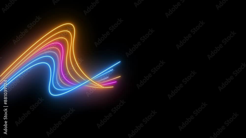3d render. Abstract neon background. Fluorescent ines glowing in the dark room with floor reflection. Virtual dynamic ribbon. Fantastic panoramic wallpaper. Energy concept
3d render. Abstract neon background. Fluorescent ines glowing in the dark room with floor reflection. Virtual dynamic ribbon. Fantastic panoramic wallpaper. Energy concept