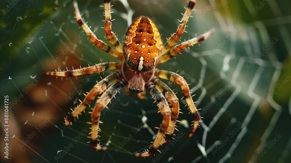 Macro shot of a spider in its natural habitat Macro shot of a spider in its natural habitat