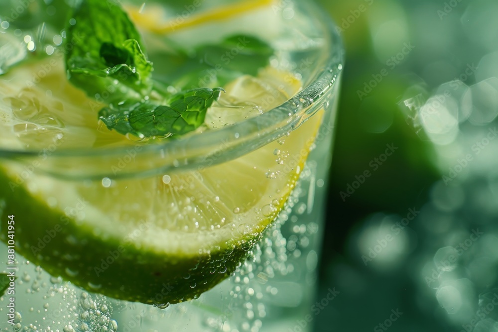 Invigorating soda with lemon, lime, and mint in a glass refreshing homemade lemonade photography Invigorating soda with lemon, lime, and mint in a glass refreshing homemade lemonade photography