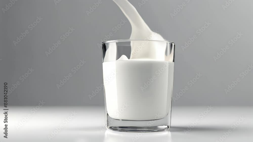 Freshly poured milk ready to be enjoyed Freshly poured milk ready to be enjoyed
