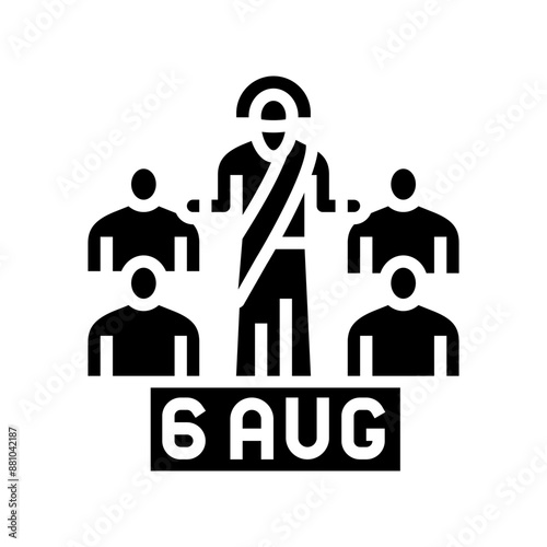 transfiguration of jesus feast catholic holiday glyph icon vector. transfiguration of jesus feast catholic holiday sign. isolated symbol illustration