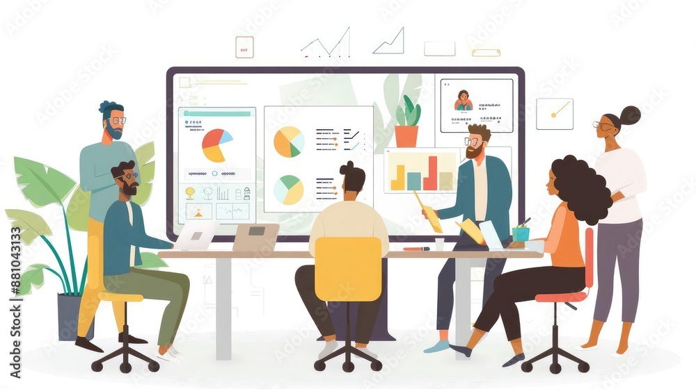 Diverse team using smart tools for collaborative project planning. Diverse team using smart tools for collaborative project planning.