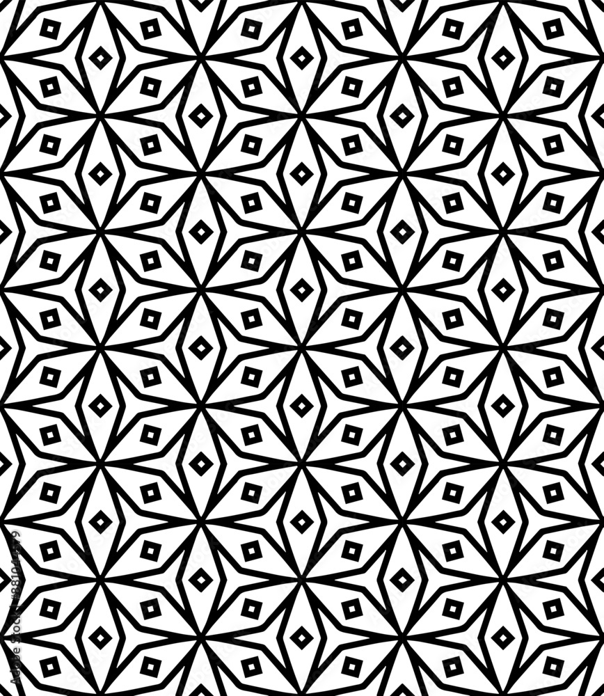 Black and white seamless abstract pattern. Background and backdrop. Grayscale ornamental design. Black and white seamless abstract pattern. Background and backdrop. Grayscale ornamental design.