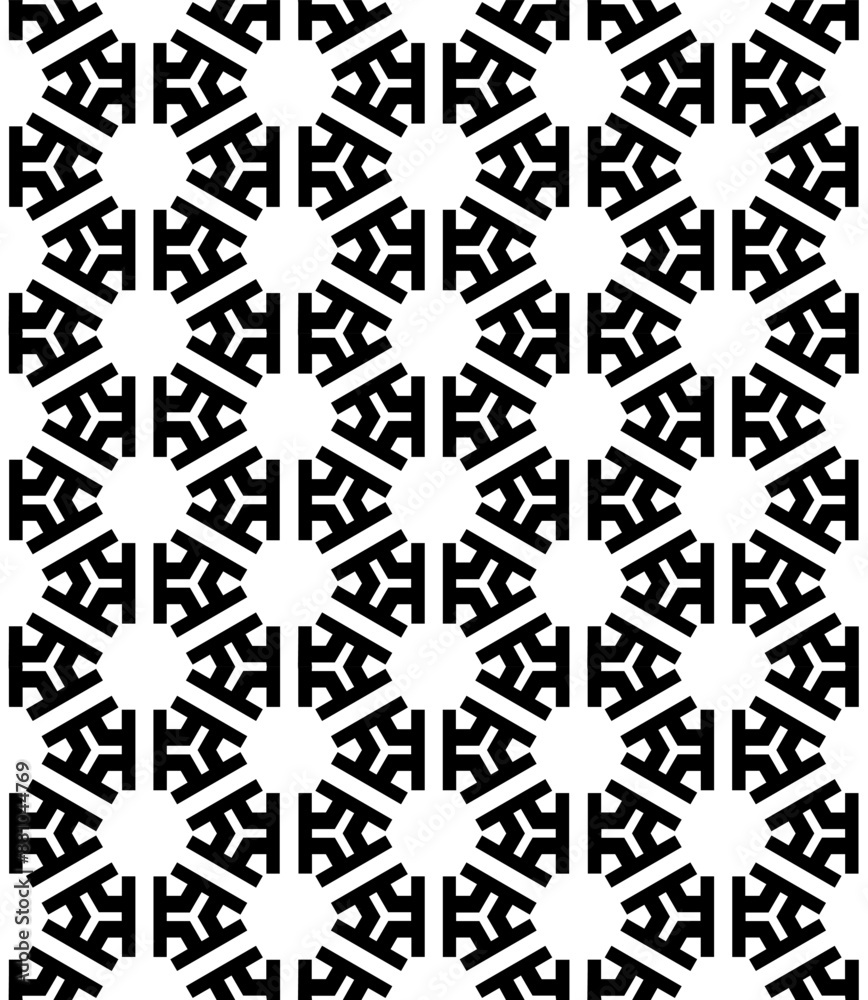 Black and white seamless abstract pattern. Background and backdrop. Grayscale ornamental design. Black and white seamless abstract pattern. Background and backdrop. Grayscale ornamental design.