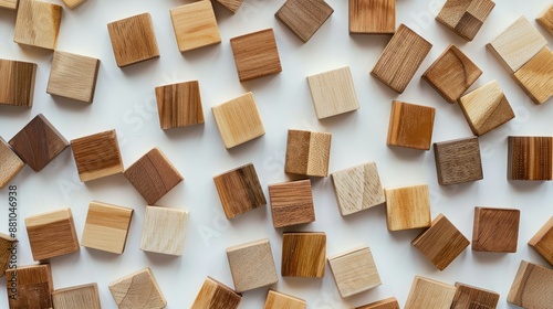 The Idea of Cognitive Growth Wooden Alphabet Tiles Arranged on White Background