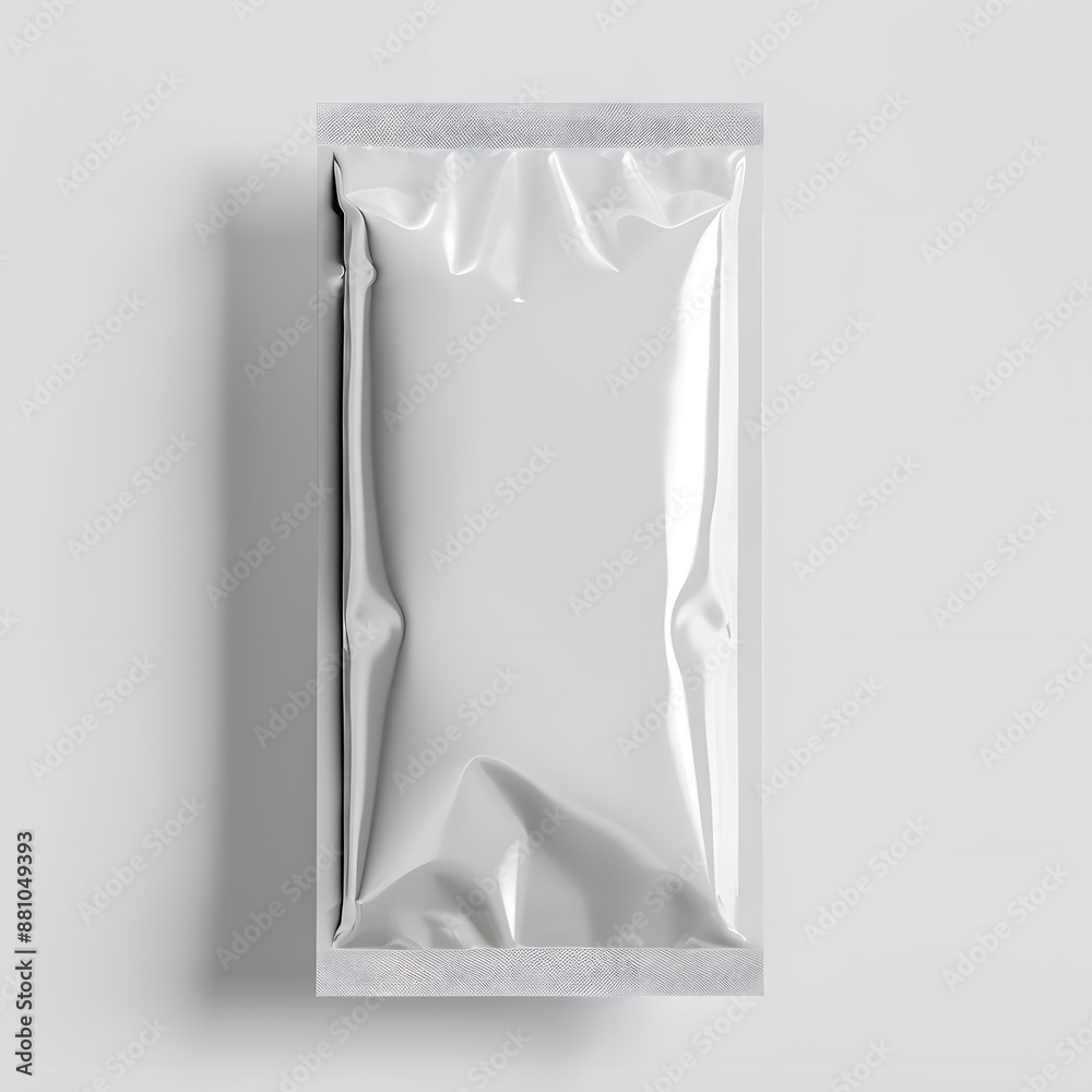 Simple white foil wrapper mockup isolated on white background