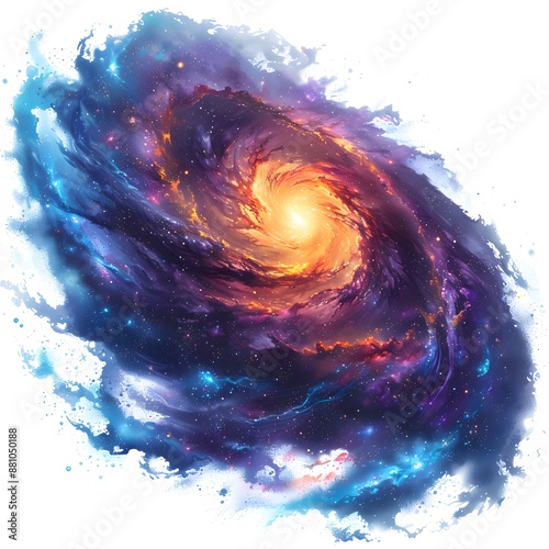 galaxy isolated on white background, png