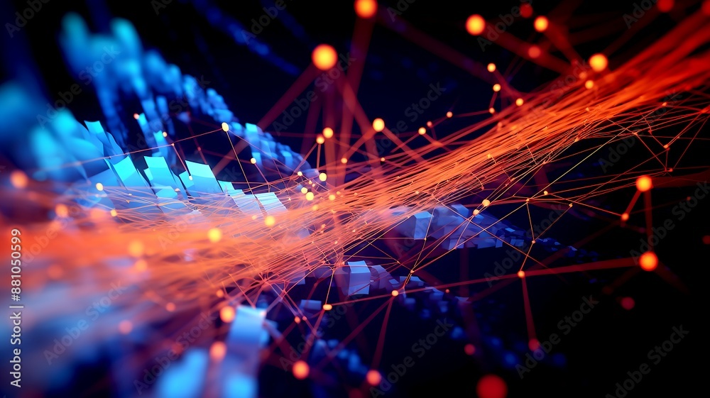 Obraz premium Modern digital abstract background. network abilities, technological processes, digital storages, science, education