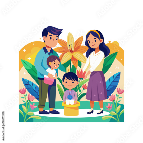 Creative Happy Parents Day Logo design