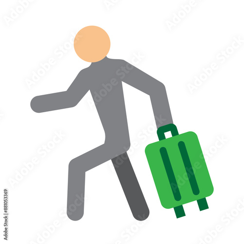Solo Travel Vector Flat Icon Design