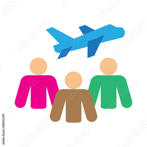 Group Travel Vector Flat Icon Design