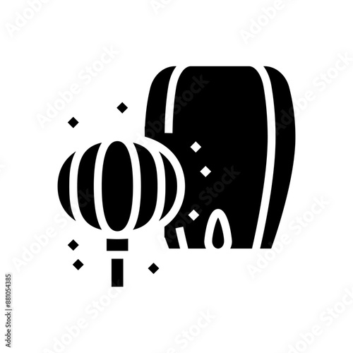lantern festival chinese holiday glyph icon vector. lantern festival chinese holiday sign. isolated symbol illustration