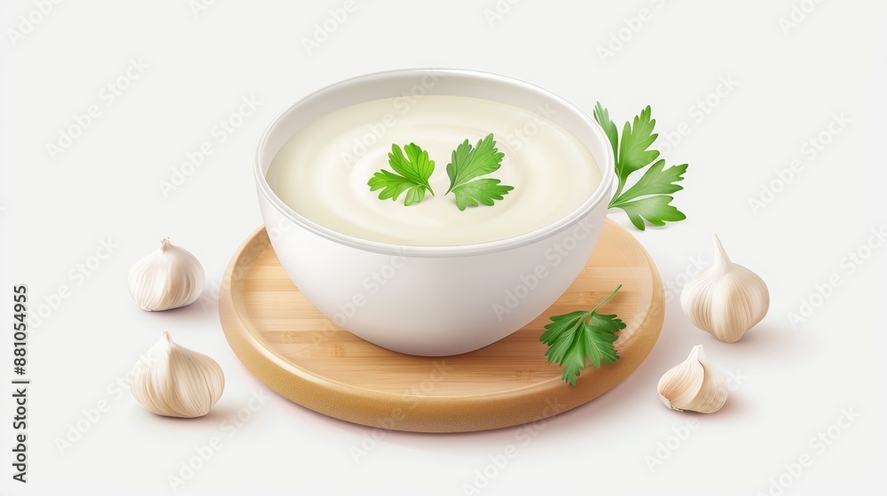 Creamy white sauce flat design front view dinner theme animation vivid, very detailed, a high-resolution photo Creamy white sauce flat design front view dinner theme animation vivid, very detailed, a high-resolution photo