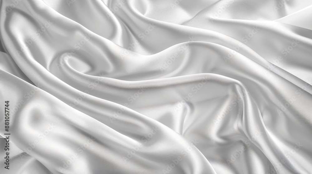 Luxurious White Silk Fabric with Elegant Folds Luxurious White Silk Fabric with Elegant Folds