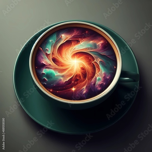 Coffee Art: A Galaxy in a Cup. photo