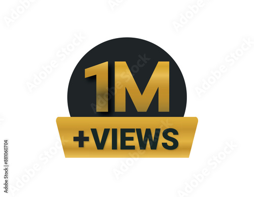 1 Million Views Celebration Clipart | Milestone Achievement Vector Graphics Download