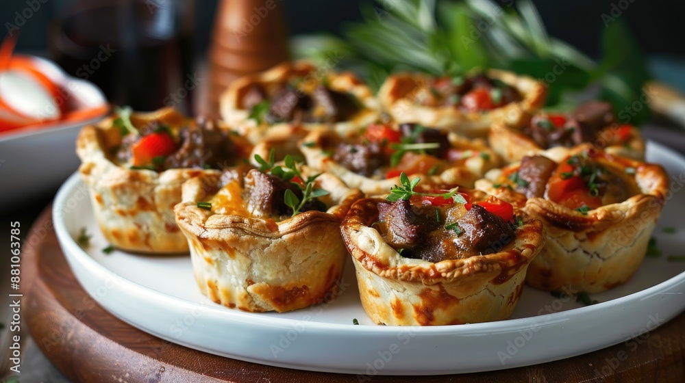 Delicious Family Dish Mini Pies with Roast Beef Topping Delicious Family Dish Mini Pies with Roast Beef Topping