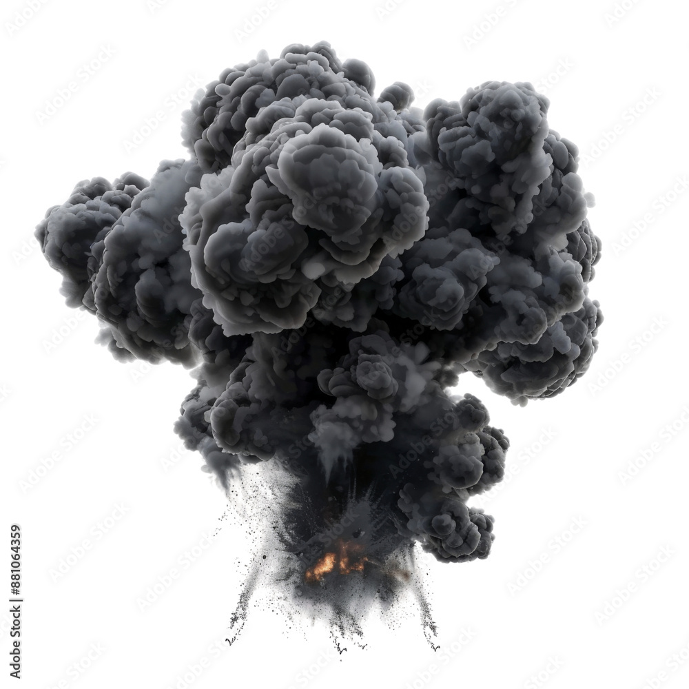 Black smoke explosions and blast isolated on transparent or white background Black smoke explosions and blast isolated on transparent or white background