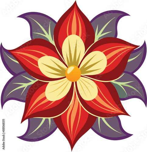 illustration of a flower Crafting Beautiful  Vector 