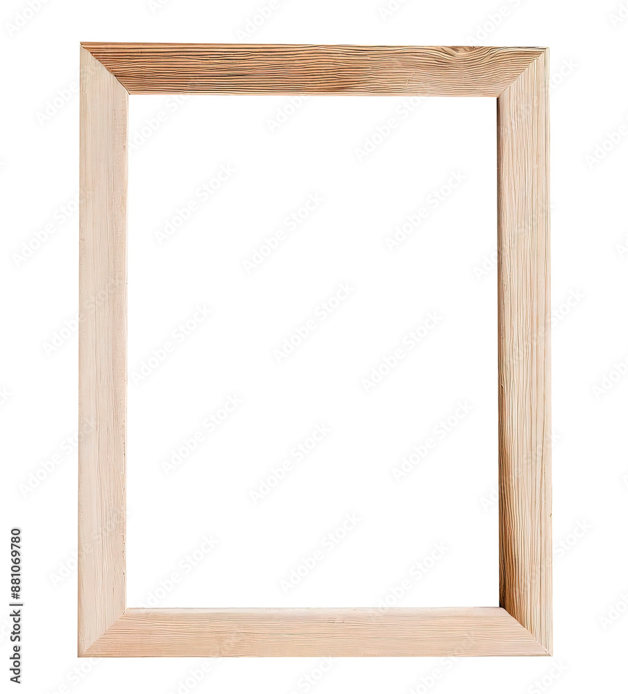 A wooden framed picture with a white background A wooden framed picture with a white background