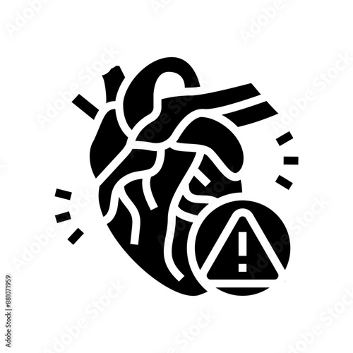 cardiovascular disease obesity overweight glyph icon vector. cardiovascular disease obesity overweight sign. isolated symbol illustration