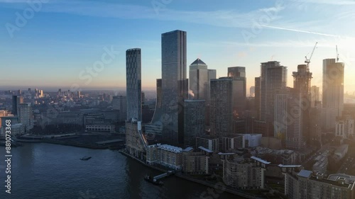 Wallpaper Mural Canary Wharf Skyscrapers in London Aerial View Torontodigital.ca