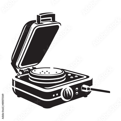 Vector style silhouette of a pancake maker