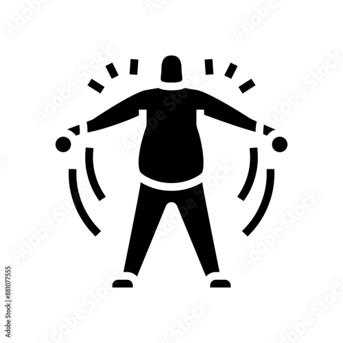 exercise obesity overweight glyph icon vector. exercise obesity overweight sign. isolated symbol illustration