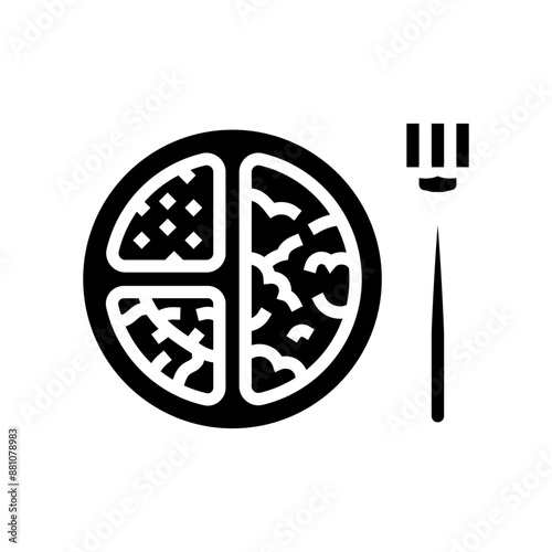 portion control obesity overweight glyph icon vector. portion control obesity overweight sign. isolated symbol illustration