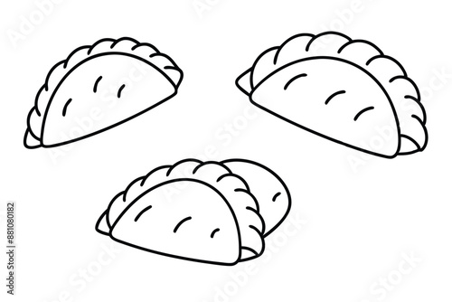 Empanadas Line Art Design Drawing Hand Illustration Artwork Sketch