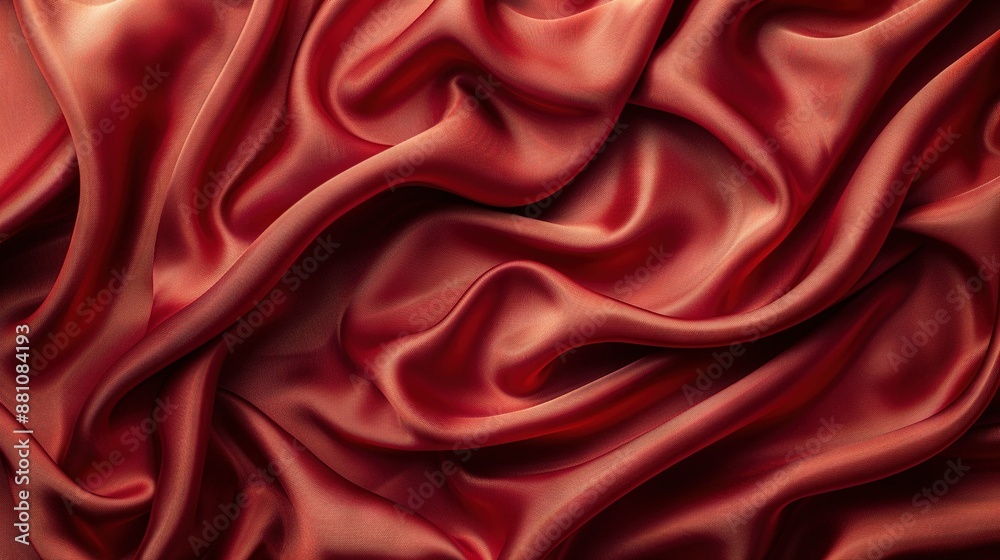   A red cloth with many folded lines in its center