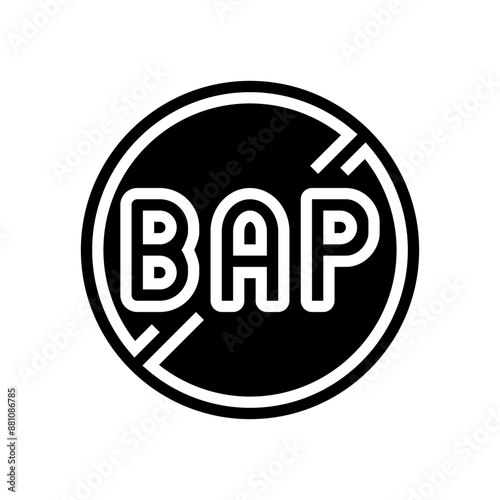 bpa free product label warning glyph icon vector. bpa free product label warning sign. isolated symbol illustration