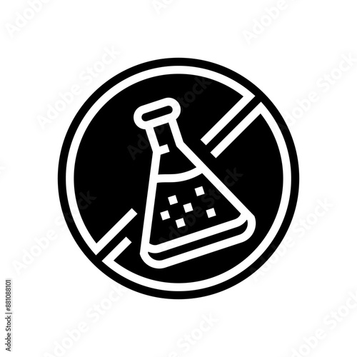 no preservatives product label warning glyph icon vector. no preservatives product label warning sign. isolated symbol illustration