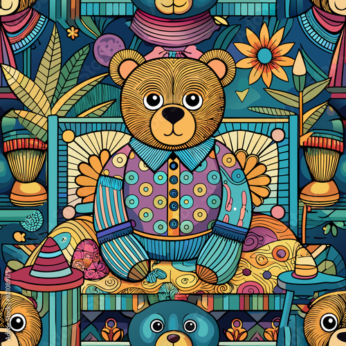 teddy bear and flowers