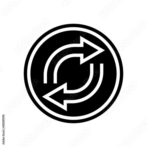 reversible product label caution glyph icon vector. reversible product label caution sign. isolated symbol illustration