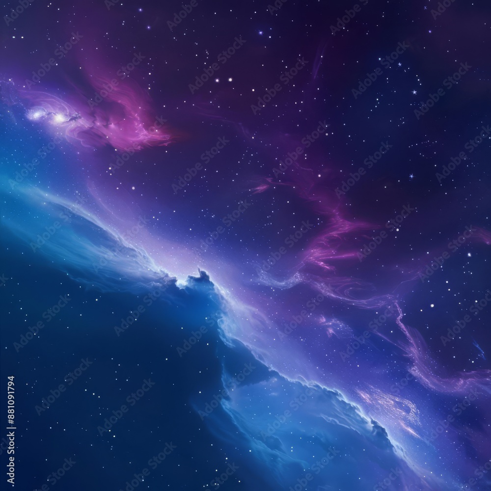 Obraz premium Gradient backdrop with cosmic themes, scifi, deep blues and purples, digital rendering, mesmerizing and futuristic for tech ads