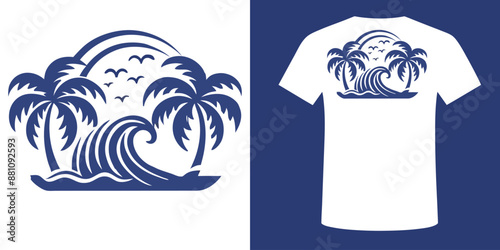 Tall palm trees sway gracefully in the tropical breeze.