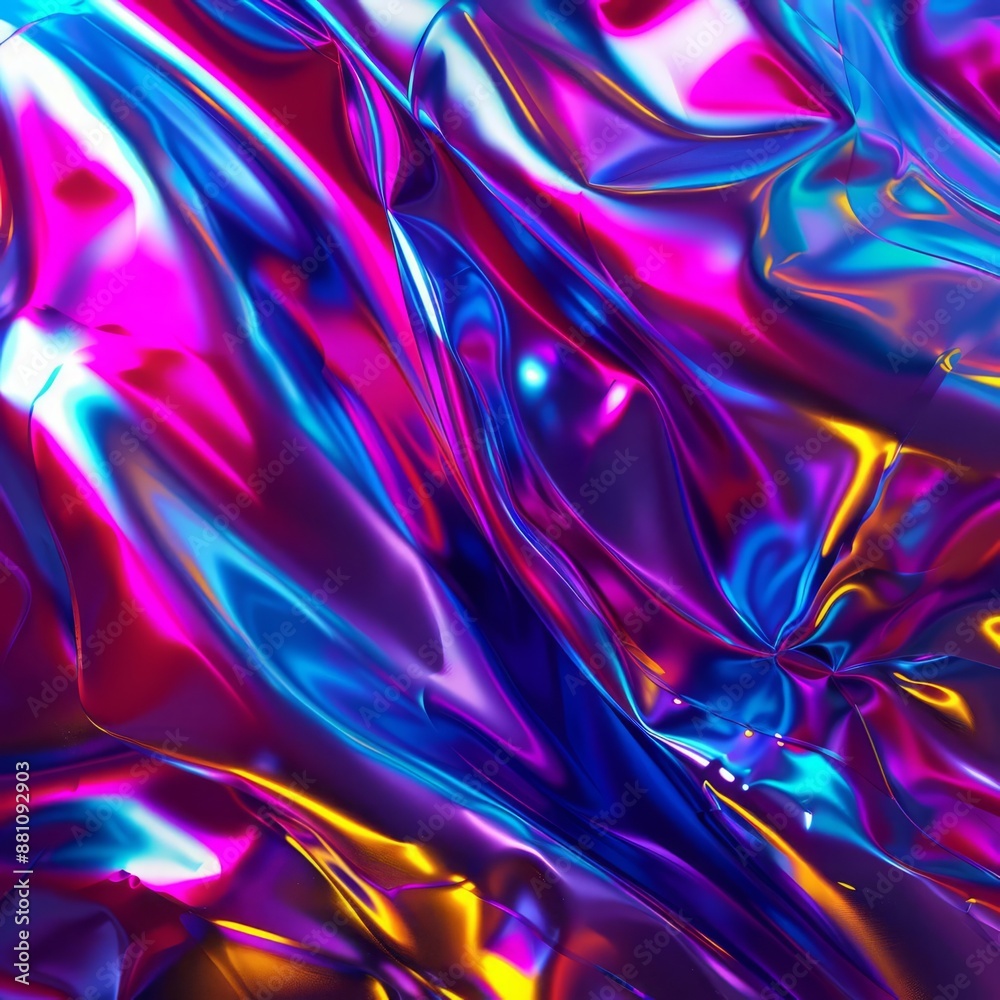 Fototapeta premium Gradient background with holographic patterns, cyberpunk, neon shades, digital painting, edgy and futuristic for tech promotions
