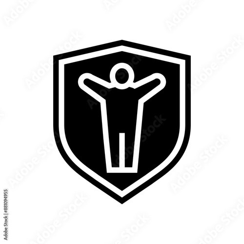 child proof product label caution glyph icon vector. child proof product label caution sign. isolated symbol illustration