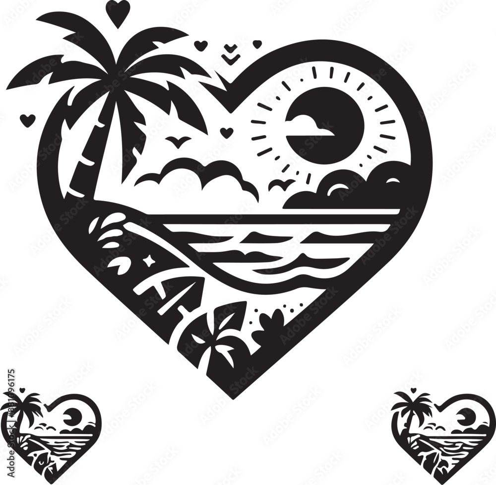 palm tree in the shape of heart palm tree in the shape of heart