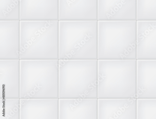 White ceramic tile wall background seamless. Vector illustration.
