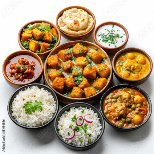 Indian south Indian food on white background " ai generated "